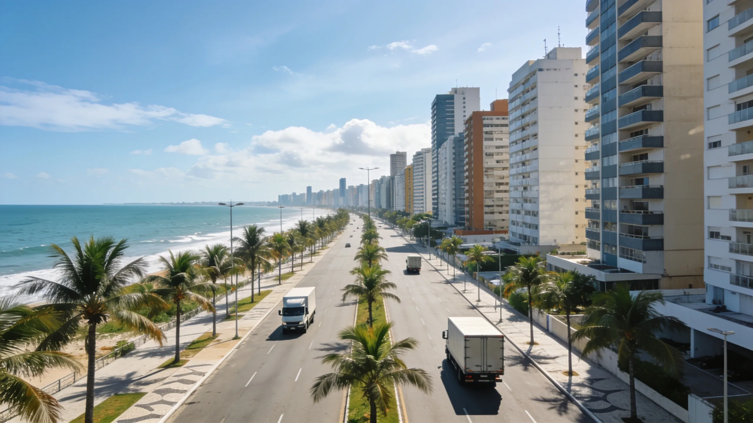 Avenida de uma cidade litorânea no Nordeste do Brasil
